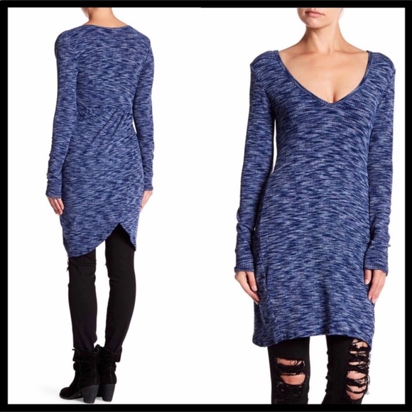 AMERICAN TWIST BLUE V-NECK MINI TUNIC DRESS A3C - Picture 6 of 8